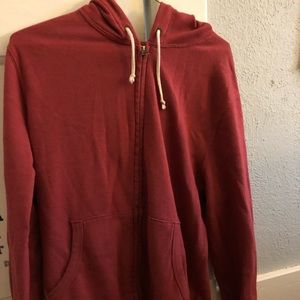 J CREW RED ZIP UP JACKET